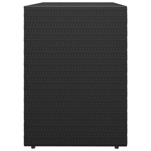 Garden Storage Cabinet Black 100×55.5×80 cm Poly Rattan