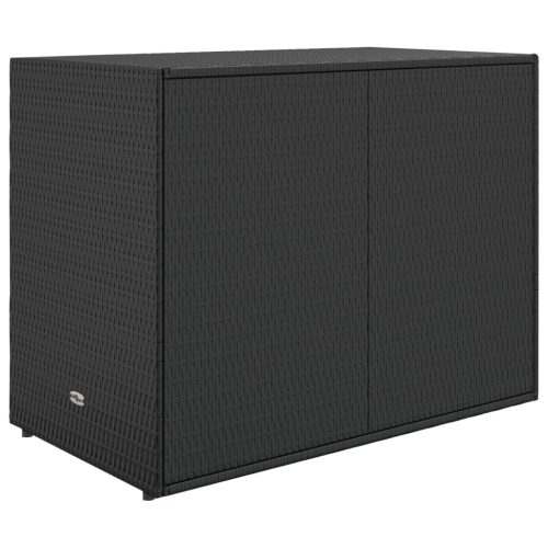 Garden Storage Cabinet Black 100×55.5×80 cm Poly Rattan