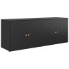 Garden Storage Cabinet Black 198×55.5×80 cm Poly Rattan