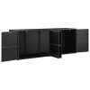 Garden Storage Cabinet Black 198×55.5×80 cm Poly Rattan