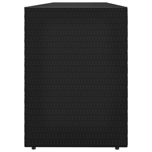 Garden Storage Cabinet Black 198×55.5×80 cm Poly Rattan