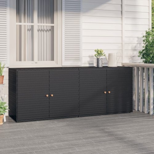 Garden Storage Cabinet 198×55.5×80 cm Poly Rattan