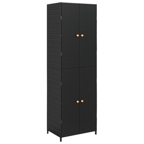 Garden Storage Cabinet 59x40x180 cm Poly Rattan