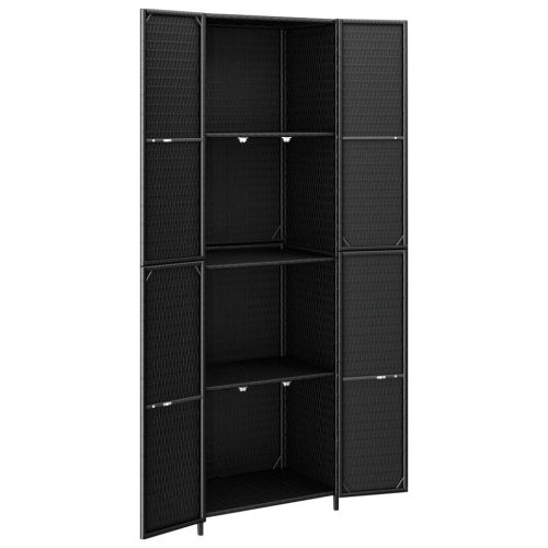 Garden Storage Cabinet Black 59x40x180 cm Poly Rattan