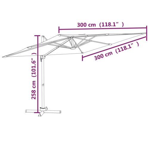 Cantilever Umbrella with Aluminium Pole Sand White 300×300 cm