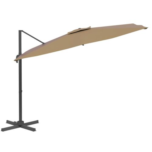 Cantilever Umbrella with Aluminium Pole Taupe 400×300 cm