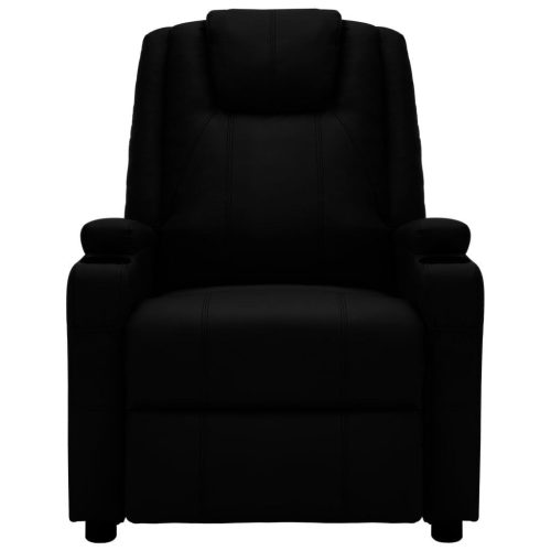 Massage Reclining Chair Black Faux Leather