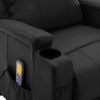 Massage Reclining Chair Black Faux Leather