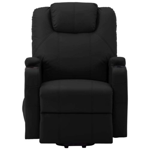 Stand-up Massage Recliner Black Faux Leather (AU only)