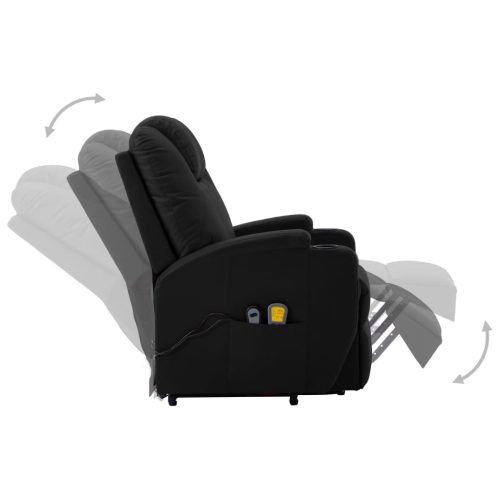 Stand-up Massage Recliner Black Faux Leather (AU only)