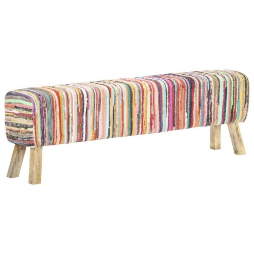 Bench 160 cm Multicolour Chindi Fabric