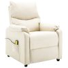 Massage Recliner Cream Fabric