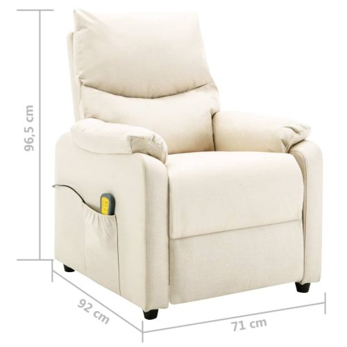 Massage Recliner Cream Fabric