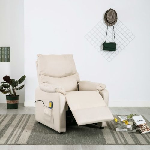 Massage Recliner Cream Fabric