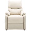 Massage Recliner Cream Fabric