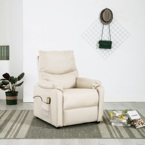 Massage Recliner Cream Fabric