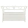 Storage Bench 126 cm White Solid Fir Wood