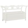 Storage Bench 126 cm White Solid Fir Wood