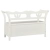 Storage Bench 126 cm White Solid Fir Wood