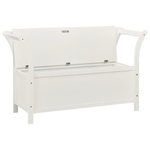 Storage Bench 126 cm White Solid Fir Wood