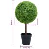 Artificial Boxwood Plant with Pot Ball Shaped Green 50 cm