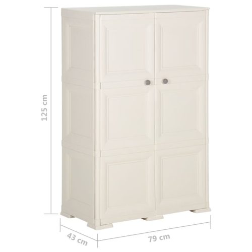 Plastic Cabinet 79x43x125 cm Wood Design Cream