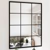 Wall Mirror Black 80×60 cm Metal