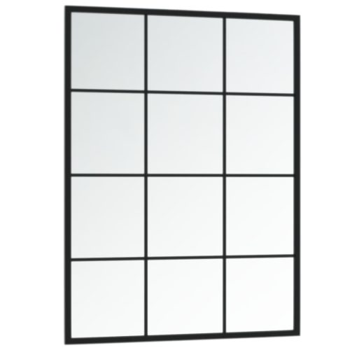 Wall Mirror Black 80×60 cm Metal