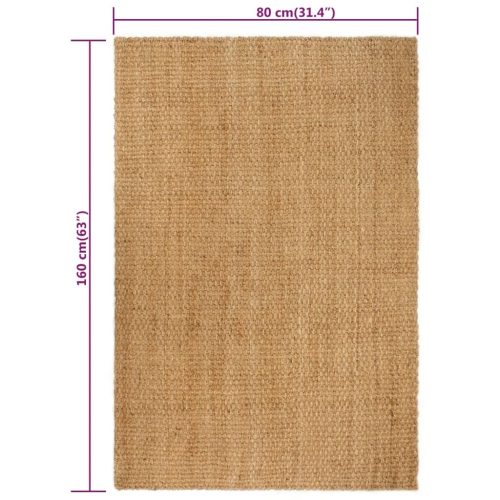 Rug Rectangular Natural 80×160 cm Jute