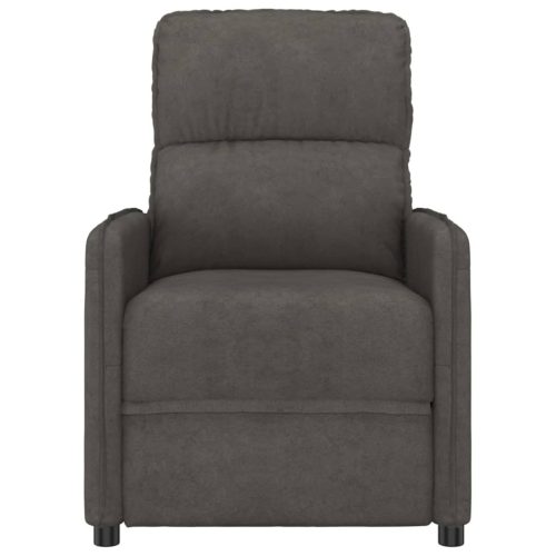 Massage Recliner Chair Dark Grey Microfiber Fabric