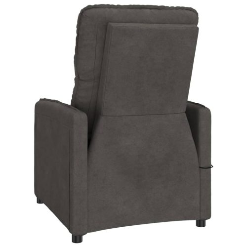 Massage Recliner Chair Dark Grey Microfiber Fabric