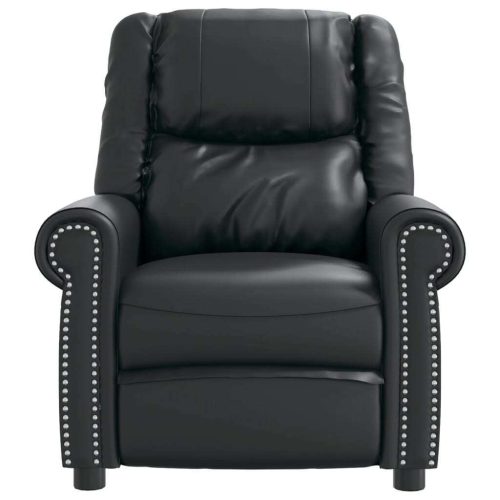 Massage Recliner Chair Black Shiny Faux Leather