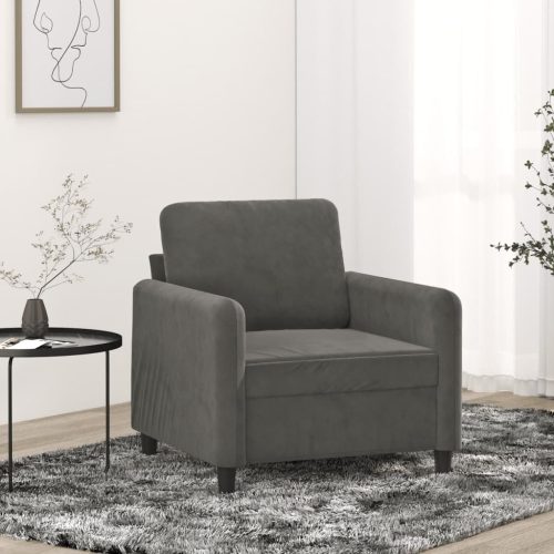 Heath Sofa Chair Dark Grey 60 cm Velvet