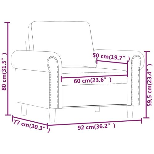 Anderson Sofa Chair Black 60 cm Faux Leather