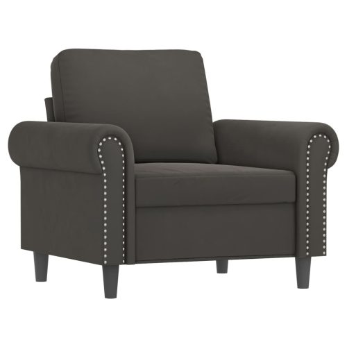 Rantoul Sofa Chair Dark Grey 60 cm Velvet