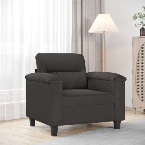 Angeles Sofa Chair Dark Grey 60 cm Microfibre Fabric