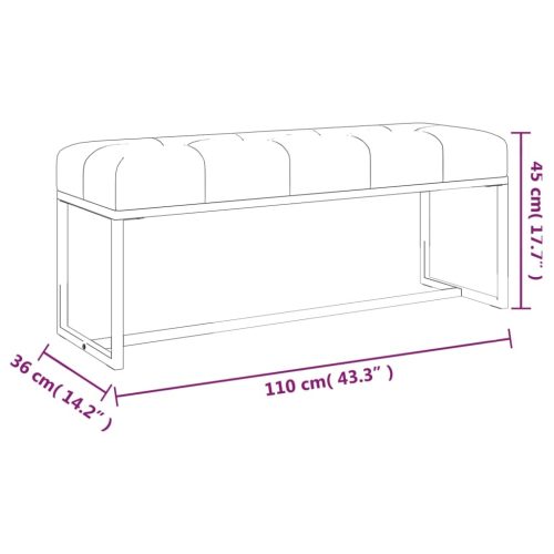 Bench Mustard Yellow 110x36x45 cm Velvet