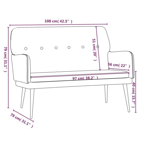 Bench Light Grey 108x79x79 cm Velvet