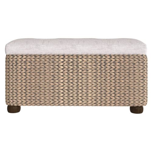 Storage Benches 2 pcs with Grey Cushion 69 cm Cattail