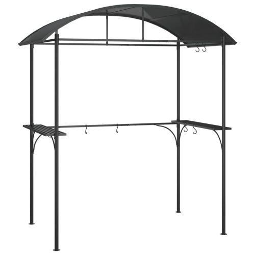 BBQ Gazebo with Side Shelves Anthracite 220x115x230 cm Steel