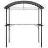 BBQ Gazebo with Side Shelves Anthracite 220x115x230 cm Steel