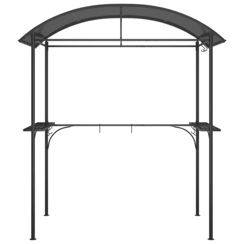 BBQ Gazebo with Side Shelves Anthracite 220x115x230 cm Steel