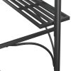 BBQ Gazebo with Side Shelves Anthracite 220x115x230 cm Steel