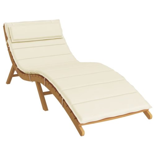 Sun Lounger Cushion Cream 180x60x3 cm Oxford Fabric