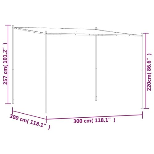 Gazebo White 3×3 m 180 g/m² Fabric and Steel