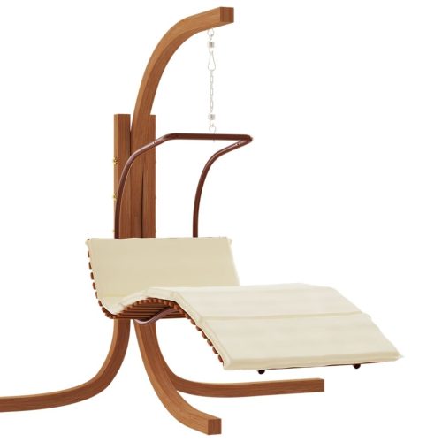 Swing Chair with Cushion Fabric and Solid Wood Poplar