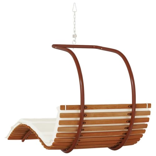 Swing Chair with Cushion Fabric and Solid Wood Poplar