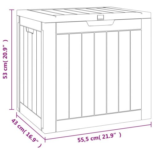 Garden Storage Box Light Brown 55.5x43x53 cm Polypropylene