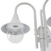 Garden Post Light E27 220 cm Aluminium 3-Lantern White
