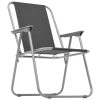 Folding Camping Chairs 2 pcs 52x59x80 cm Grey